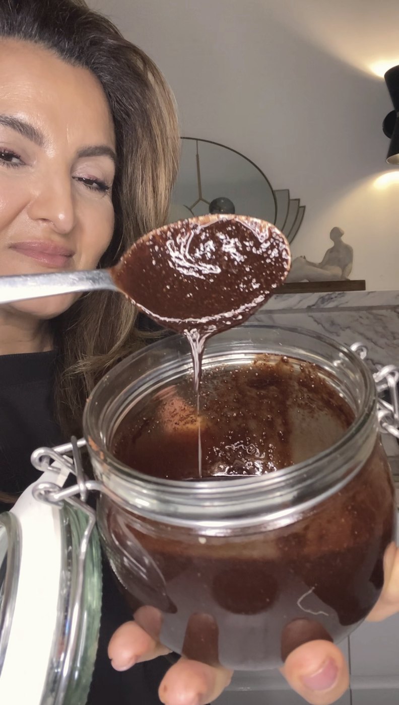 a spoon of black seed paste bound with honey