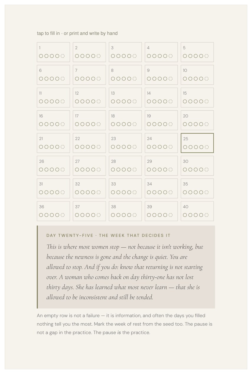 the forty-day ritual tracker