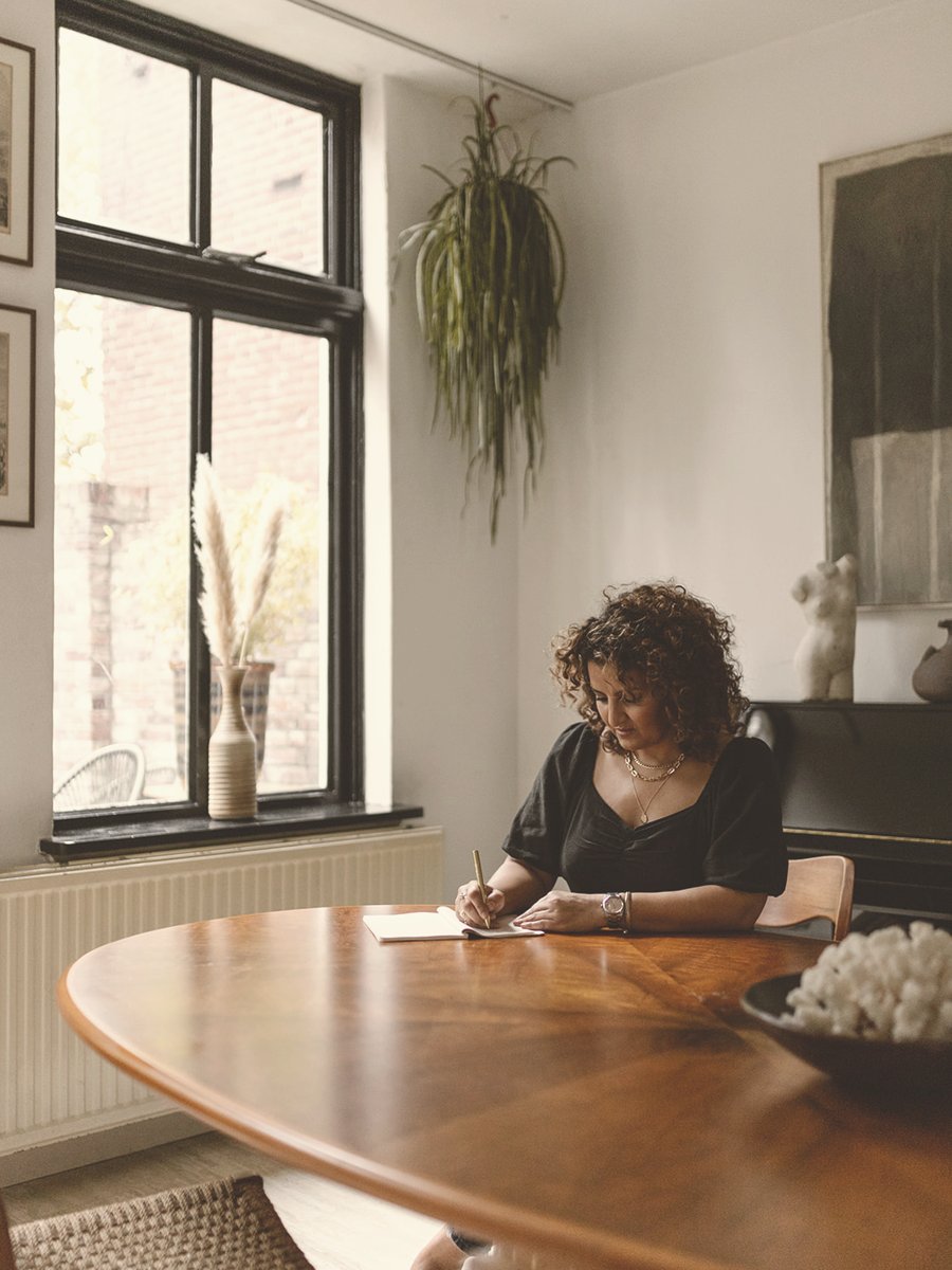 Najat at her desk